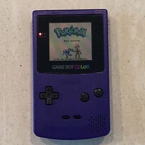 Nintendo Gameboy Color Console System Grape Purple Handheld Game Boy Authentic